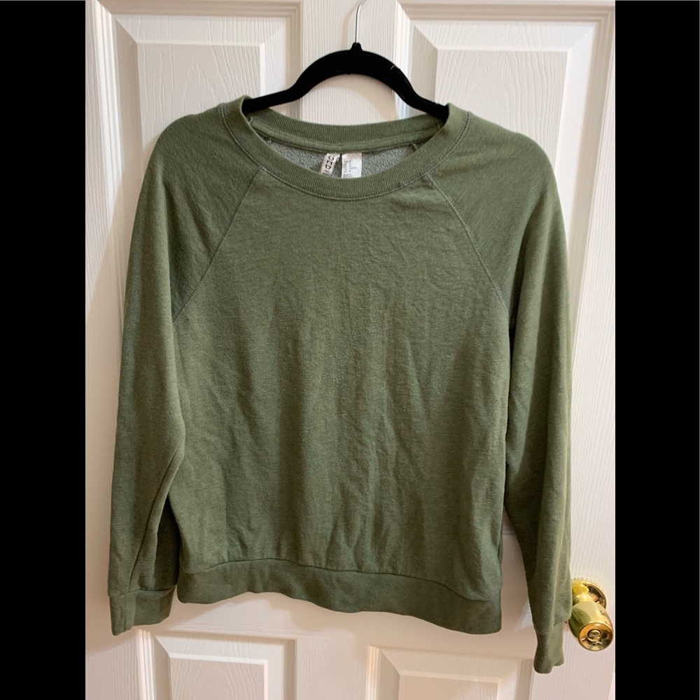 Simple olive green crew neck